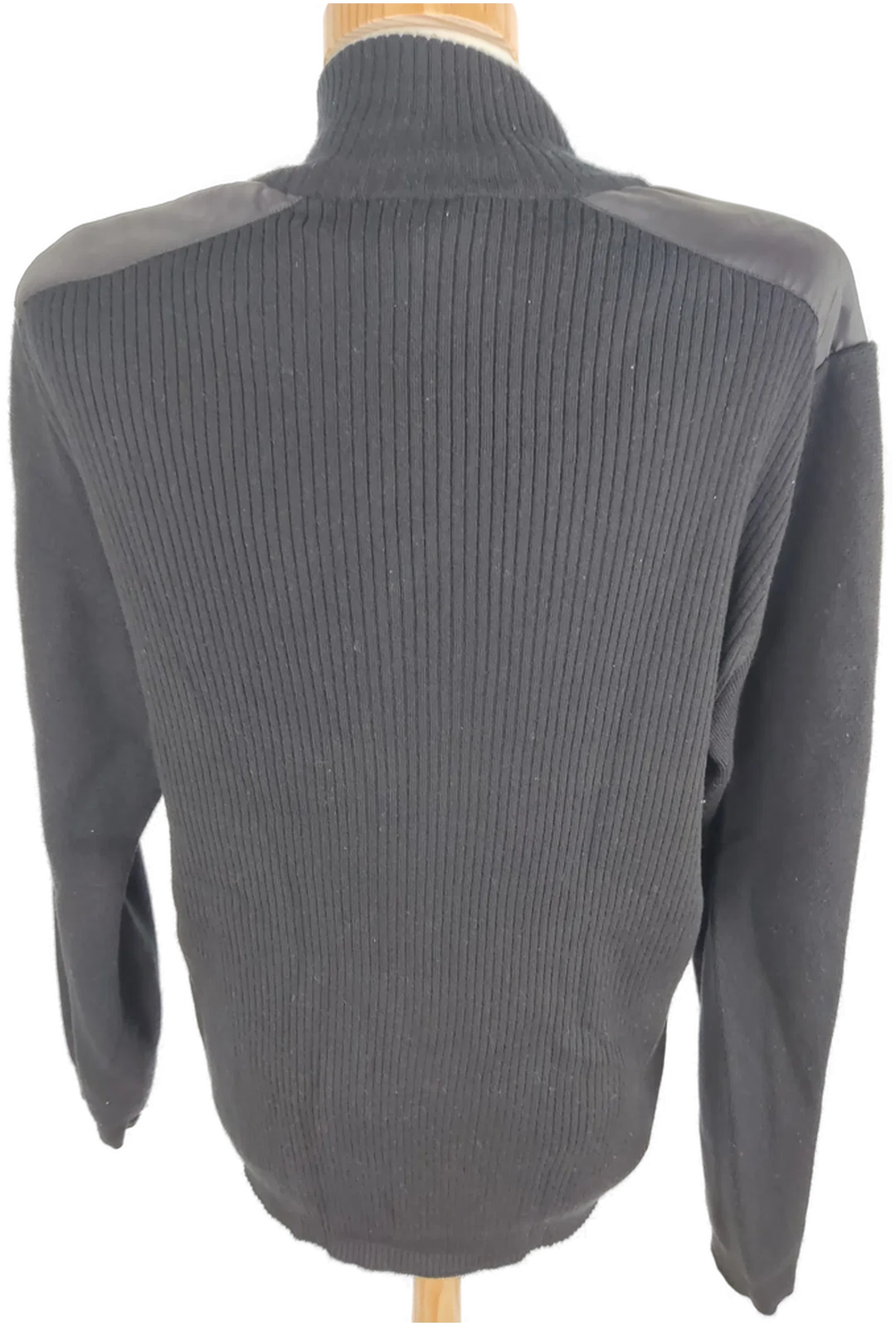 Pullover "Boss", langarm mit Stehkragen und Zipp, schwarz, Größe L – Bild 4