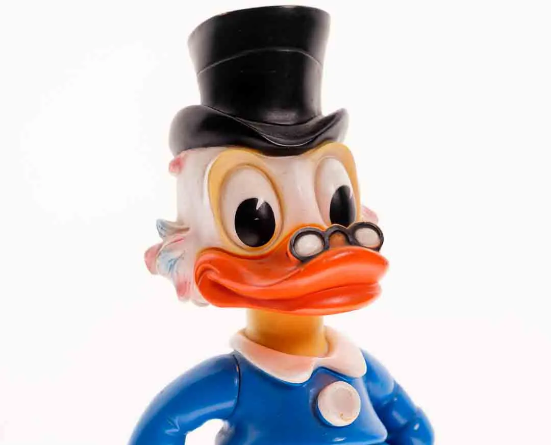 Vintage Onkel Dagobert "Duck" Figur – Walt Disney Productions, 36 cm, Kunststoff – Bild 3