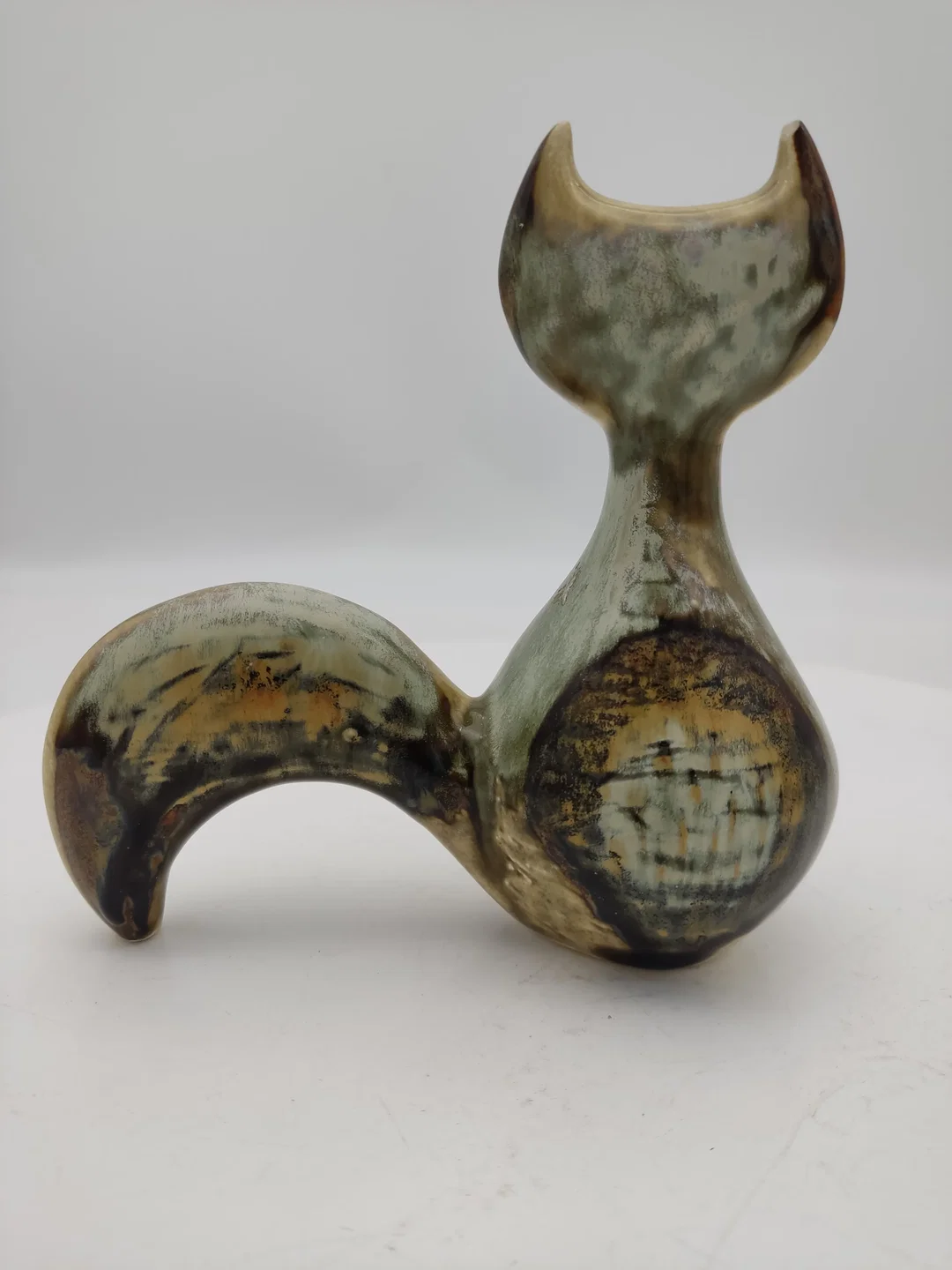 Stilisierter Fuchs aus glasiertem Steinzeug von Joseph Simon für die dänische Manufaktur Bornholm, Höhe 14cm, Sammlerstück – Bild 2