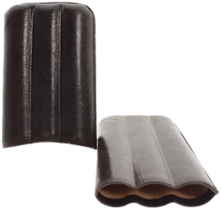 Elegantes Zigarrenetui aus Echtleder für bis zu 3 Zigarren – Dunkelbraun – Vintage-Stil - Bild 4