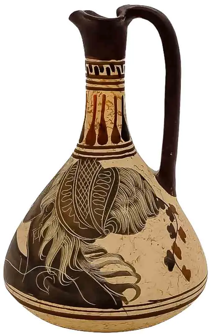 Handgemalte Vase der griechischen Mythologie aus Ton, Höhe 16cm - Bild 1