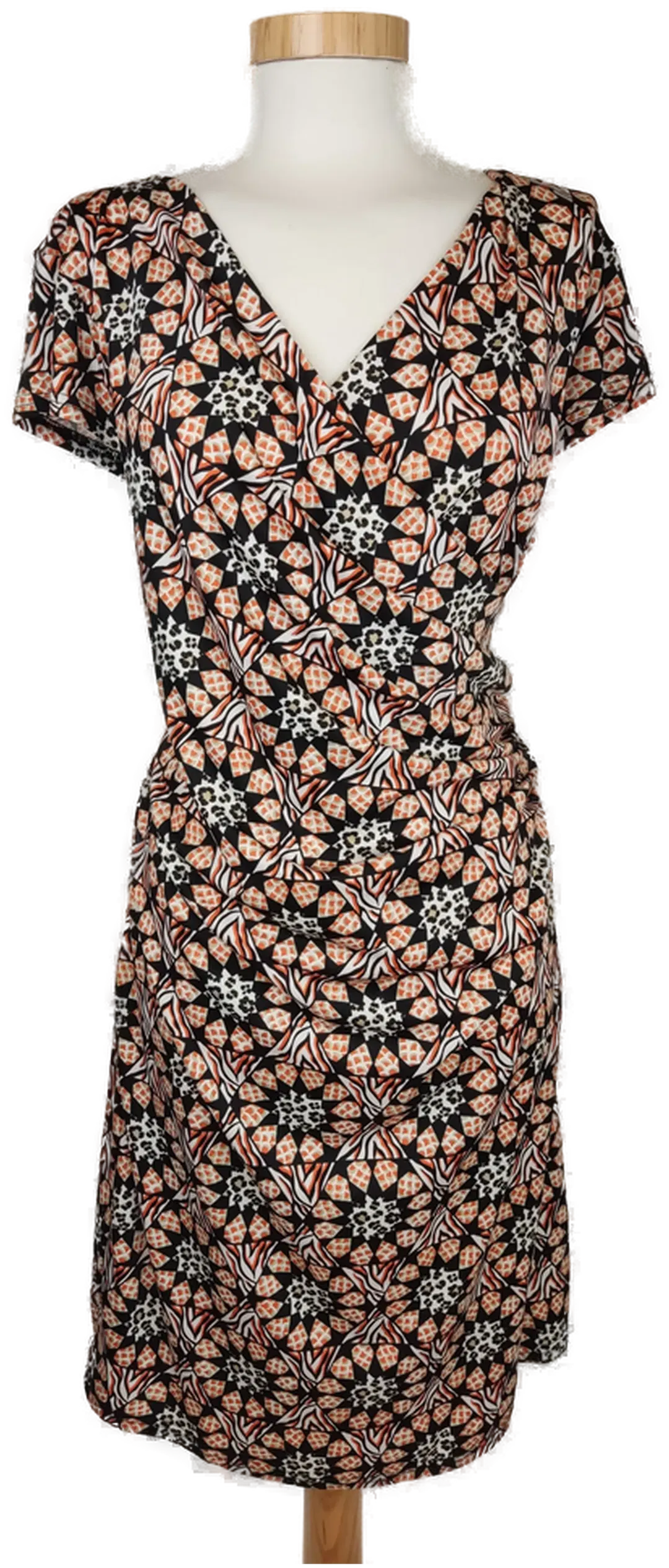 Laura Torelli Damen Kleid schwarz/orange gemustert - L/40 - Bild 1