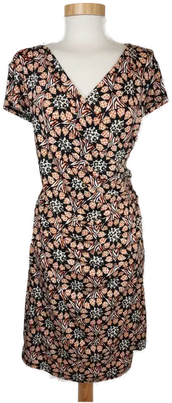 Laura Torelli Damen Kleid schwarz/orange gemustert - L/40 - Bild 1