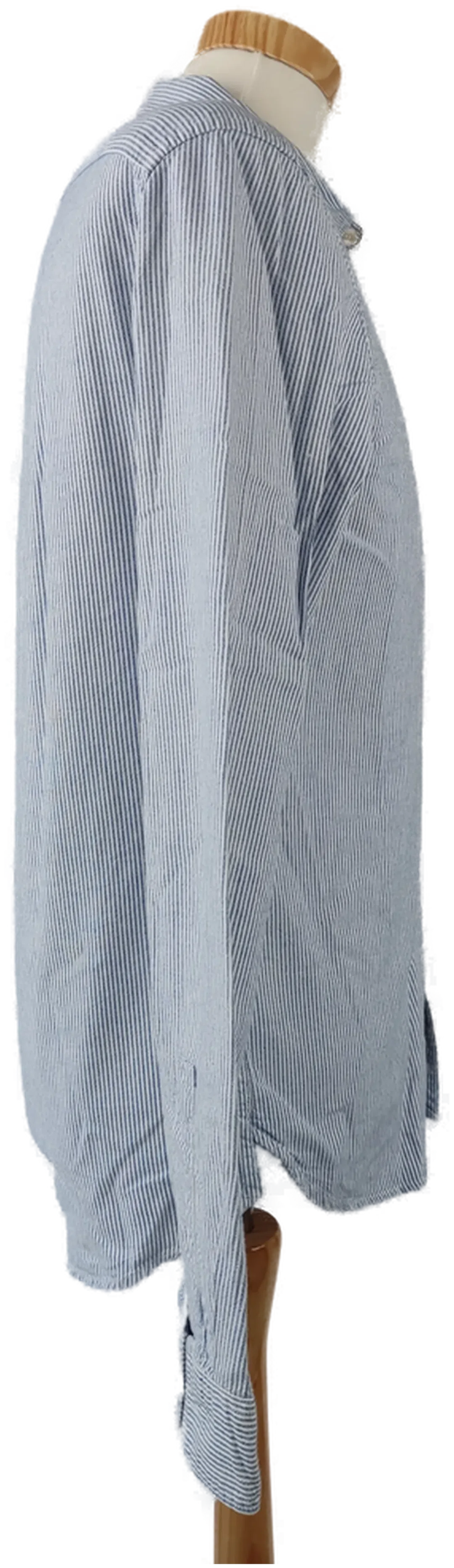 Pull & Bear Herren Langarm Hemd, blau-weiß gestreift - Gr. M – Bild 3