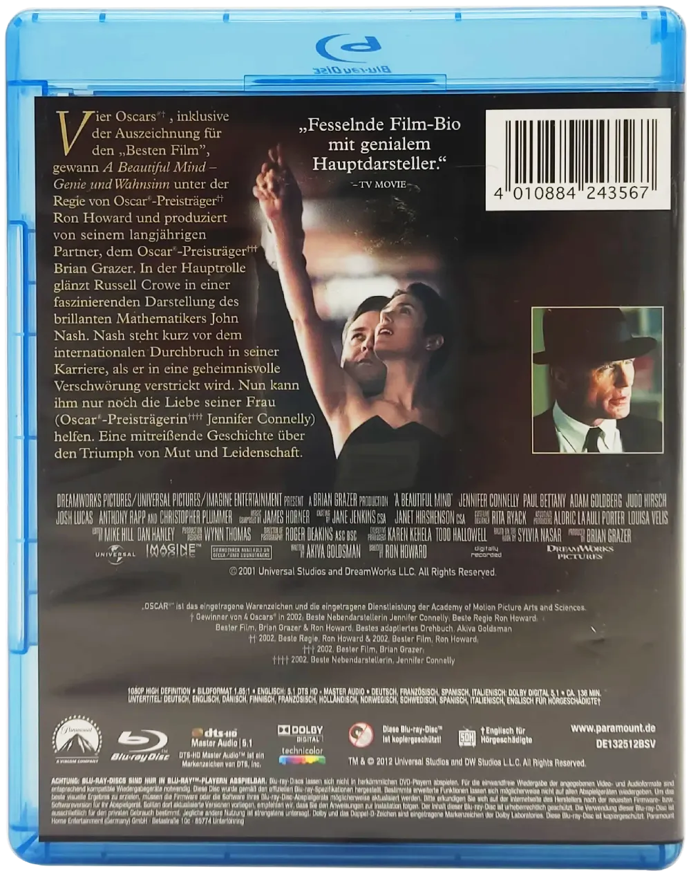 Blu-Ray "A Beautiful Mind - Genie und Wahnsinn" mit Russell Crowe und Jennifer Connelly – Bild 2