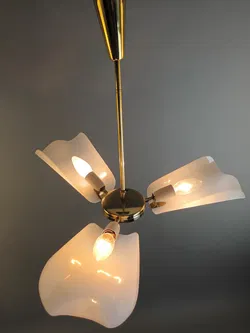 Vintage-Hängelampe - Messing/Kunststoff - 3-flammig - Bild 4