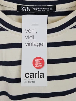 ZARA Damen Maxikleid, marine/weiß - Gr. L  - Bild 4