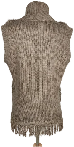 Street One Damen Strickweste mit Fell braun - L/40 - Bild 2
