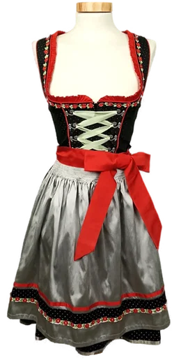 Stockerpoint Damendirndl rot/grün/grau Gr. XXS – Vorschau 1