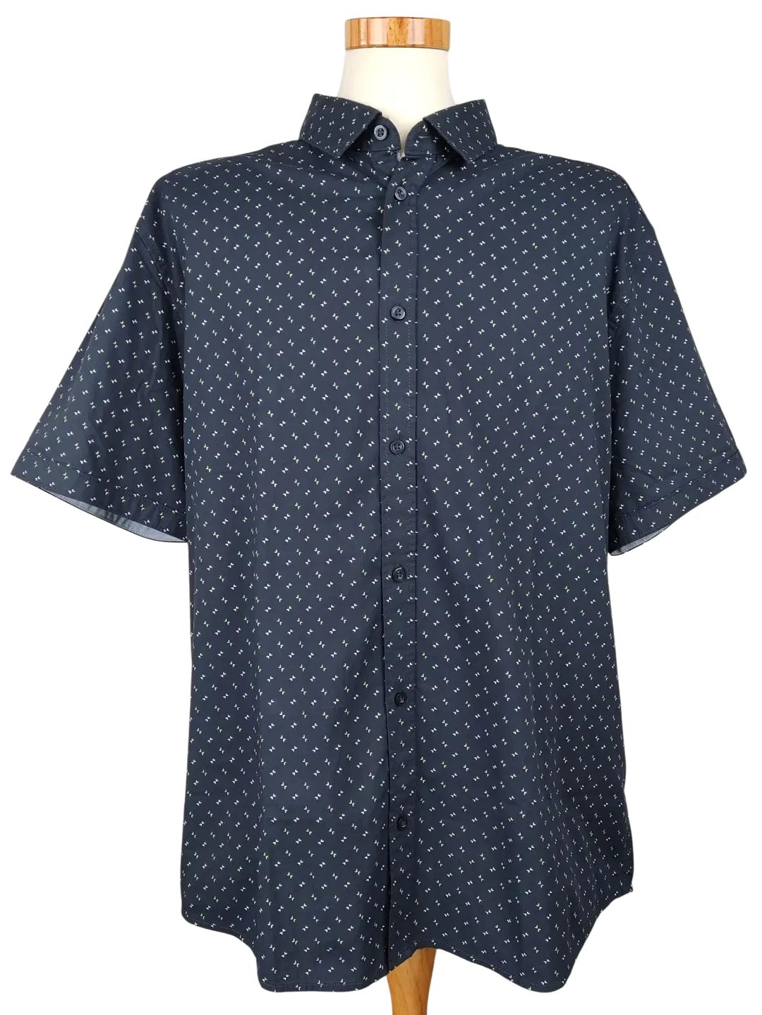 Tom Tailor Herren Kurzarmhemd, blau - Gr. XXXL  - Bild 4