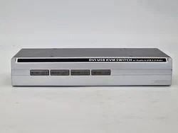 4-Port DVI KVM Switch mit USB 2.0 Hub & Audio - Professioneller Umschalter - Bild 2