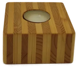 Teelichthalter aus Schichtholz quadratisch - Bild 4