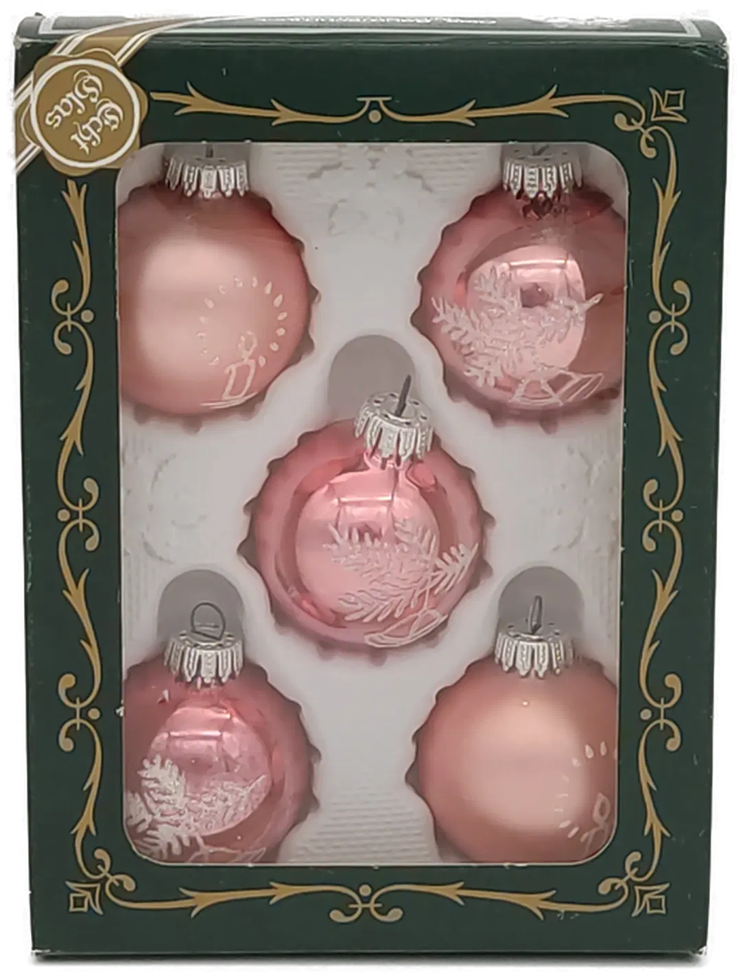 Christbaumschmuck aus Glas mit Verzierung in rosa - Bild 4