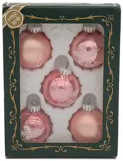 Christbaumschmuck aus Glas mit Verzierung in rosa - Bild 1