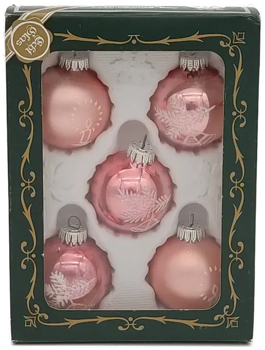 Christbaumschmuck aus Glas mit Verzierung in rosa - Bild 1