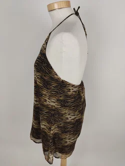 Schulterfreies Amisu Damen-Top in Animal Print, Größe L - Bild 2