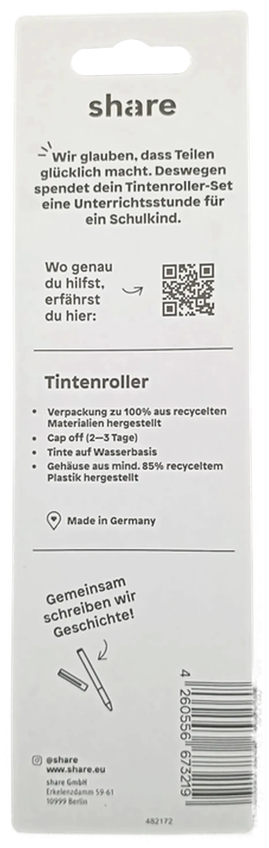 Share Tintenroller 3-teiliges Set blau/rot/schwarz – Bild 2