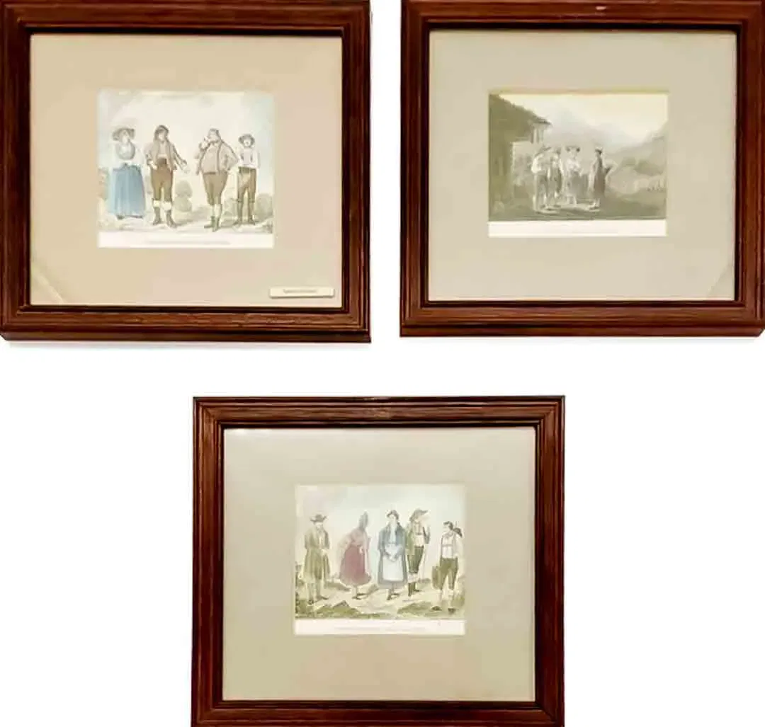 Trachten aus Österreich nach antiken Stichen handcoloriert - 3 Stück - Bild 3