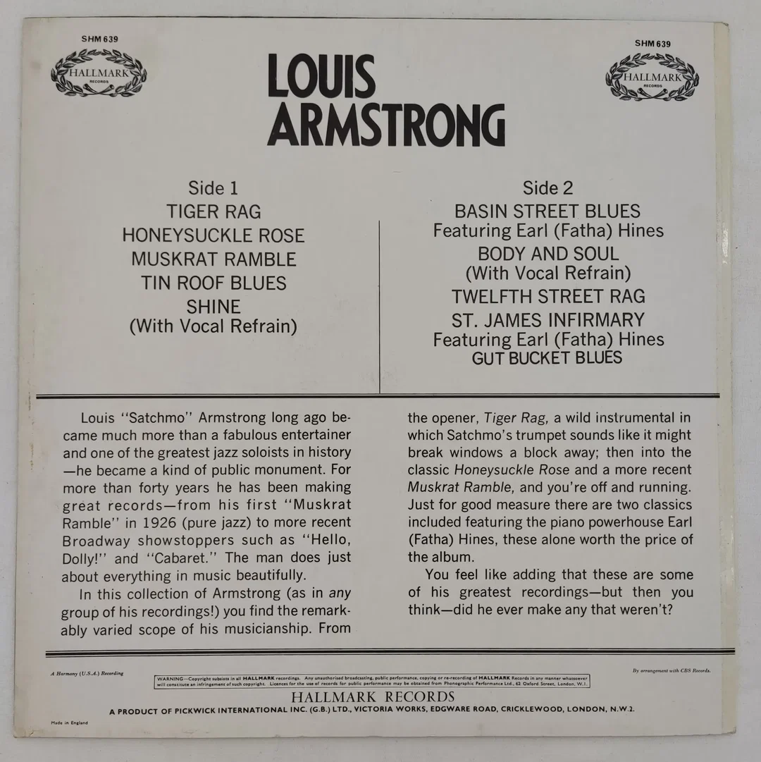 Langspielplatte - Louis Armstrong - Louis Armstrong – Bild 2