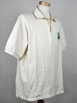 Vintage GOLF SIMMERING AUSTRIA 3000 FEET Herren Poloshirt, beige - XXL  - Bild 2