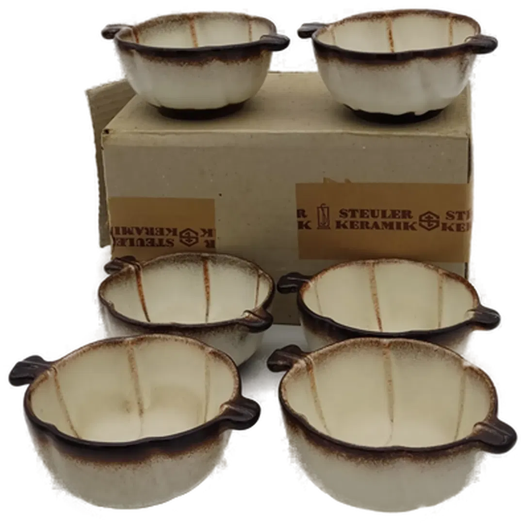 Steuler Keramik Schalen  Set (6 Stück) beige/braun Vintage - Bild 1