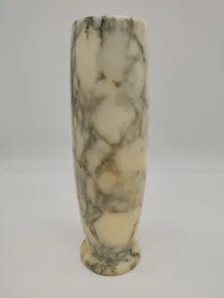 Große Marmor-Vase / beige-grau - Bild 3