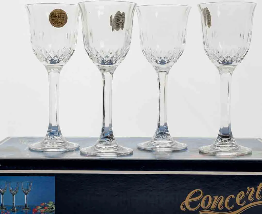 Concerto Capri – 4er-Set Kristall-Likörgläser / Digestifgläser (Vintage, Made in Italy) – Bild 3
