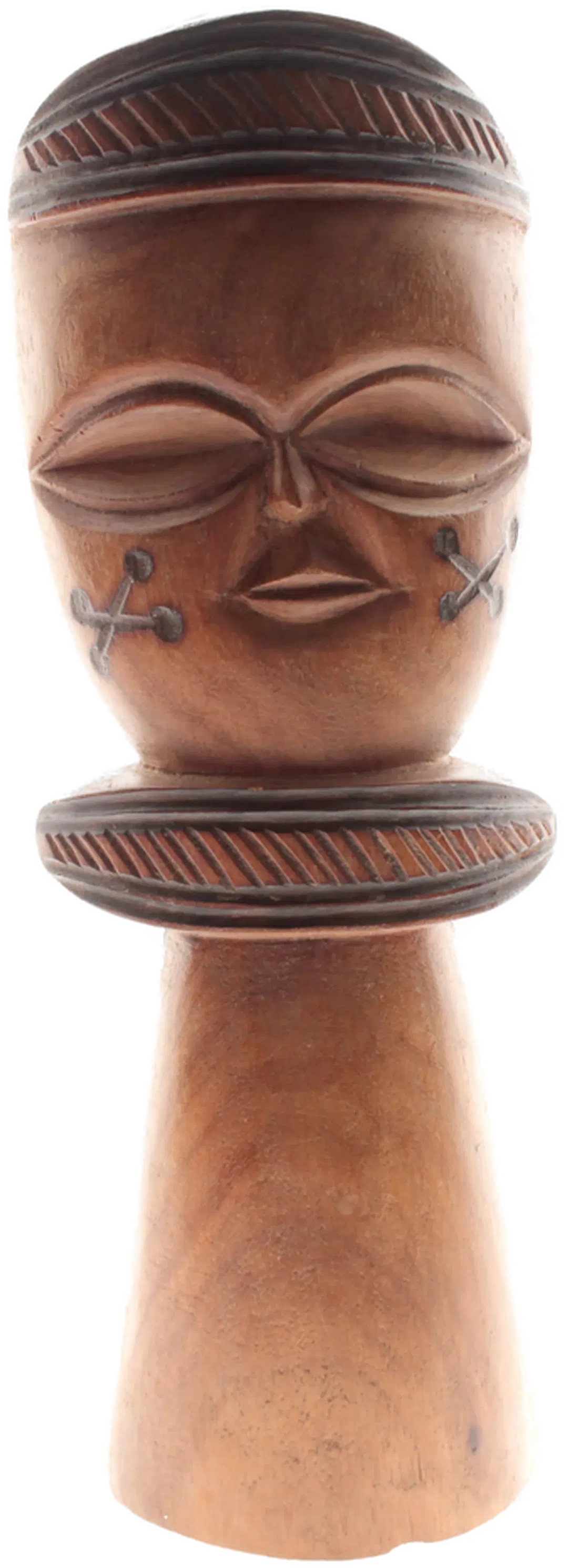 Große handgeschnitzte Holzfigur mit Gesicht – Afrikanische Skulptur – ca. 41,5 cm - Bild 3