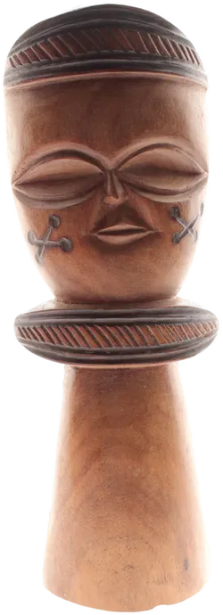 Große handgeschnitzte Holzfigur mit Gesicht – Afrikanische Skulptur – ca. 41,5 cm - Bild 1