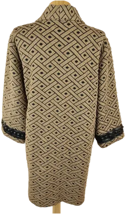 Club Voltaire by FLAMM Damenjacke im Kimonostil braun/schwarz gemustert - L/40 - Bild 2