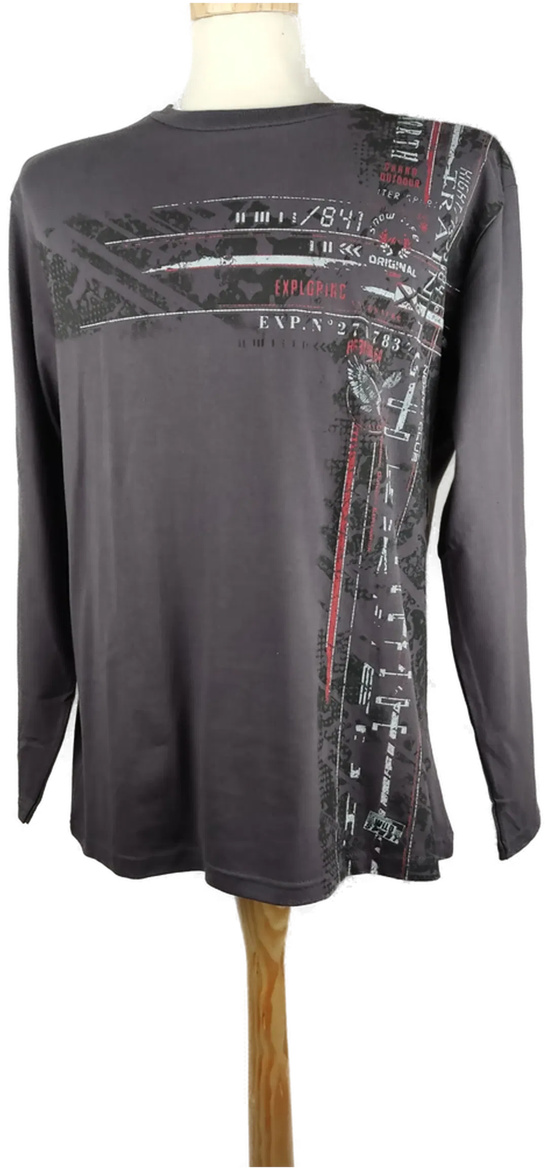 Atlas for Men Herren-Shirt grau mit Print - L/50 - Bild 4