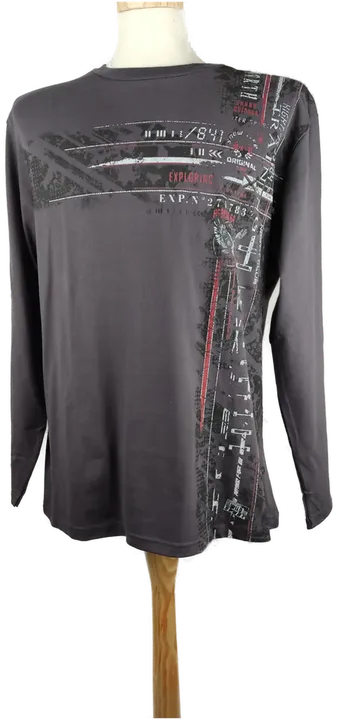 Atlas for Men Herren-Shirt grau mit Print - L/50 - Bild 1