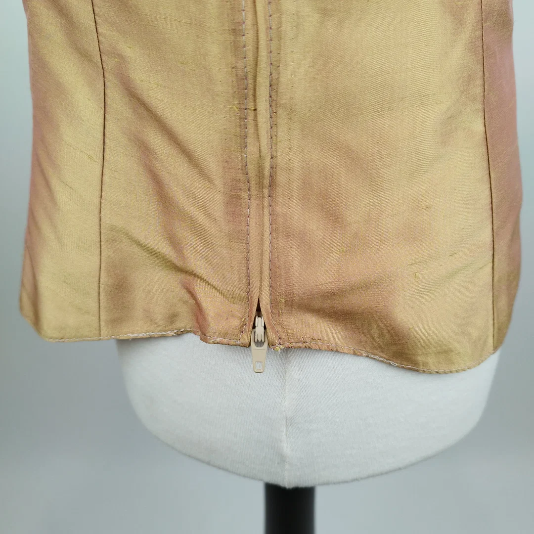 Schimmerndes Tanktop - gold/rosa / mit Reißverschluss – Bild 5