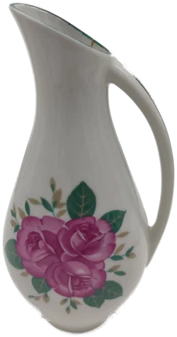 Porzellanvase mit Blumenmotiv aus Unterweissbach | DDR-Ostalgie Henkelvase - Bild 3