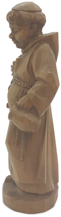 Handgeschnitzte Mönchsfigur aus Holz, ca. 22 cm – Bild 3