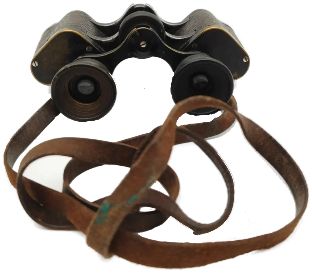 Antiquarisches Fernglas mit Tasche – Bild 4