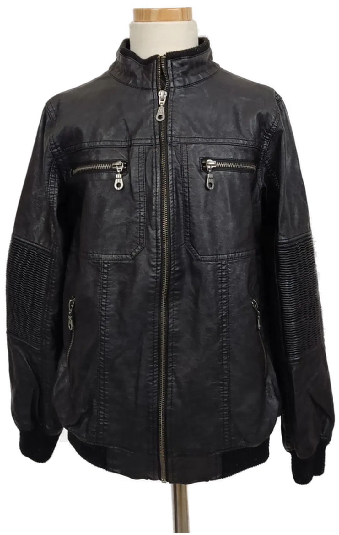 Charles Vögele Kinder Lederoptik Jacke schwarz Gr. 152 - Bild 4