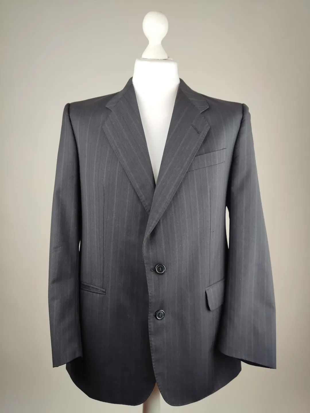 Herren Anzug Sonstige Reine Schurwolle Gestreift | Wie Neu; chemisch gereinigt - Bild 4