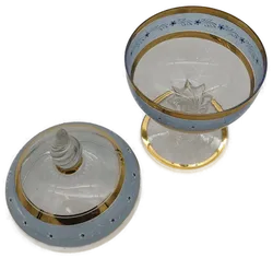 Bonboniere aus Glas mit Goldrand, ca. 19 cm - Bild 2