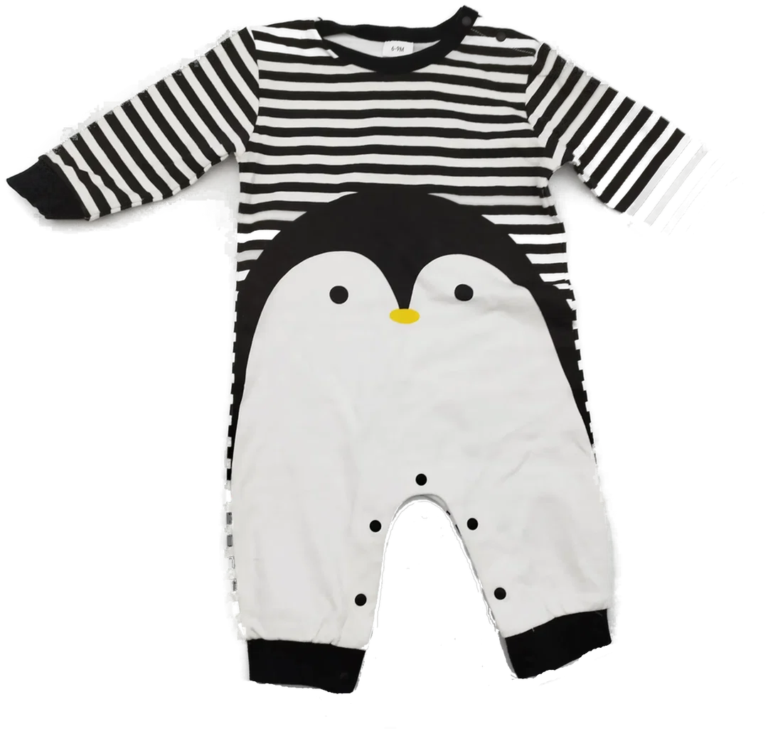 Baby Jumpsuit Pinguin - 6-9 Monate / 100% Baumwolle - Bild 4
