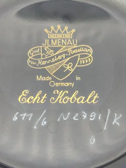 Ilmenau Porzellan Vase Echt Kobalt Gold  | Graf von Henneberg Thüringen - Bild 7