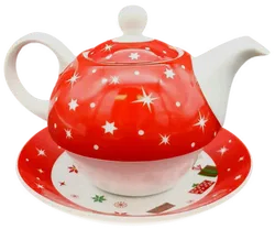 Teekanne & Teetasse mit weihnachtlichem Motiv  - Bild 4