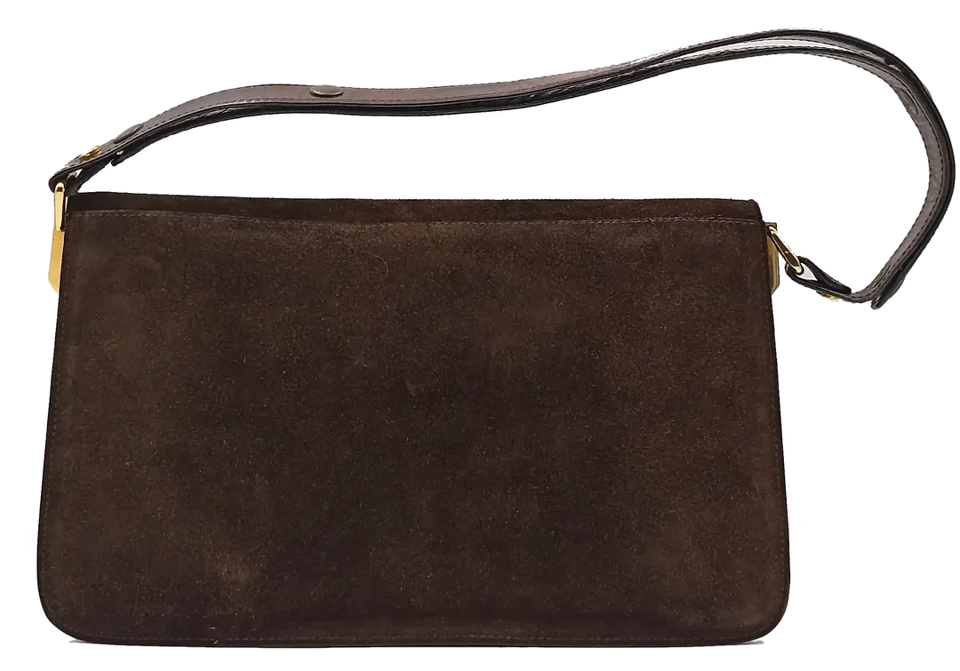 Vintage Rauledertasche Damen braun – Bild 3