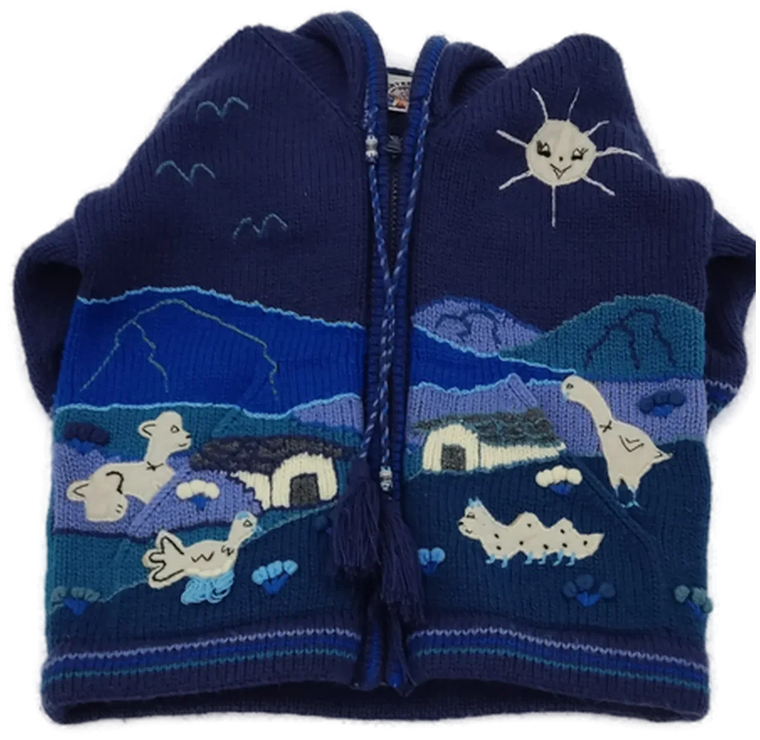 Artesanias Kinder Strickjacke Blau Gr. 6 Jahre – Bild 3