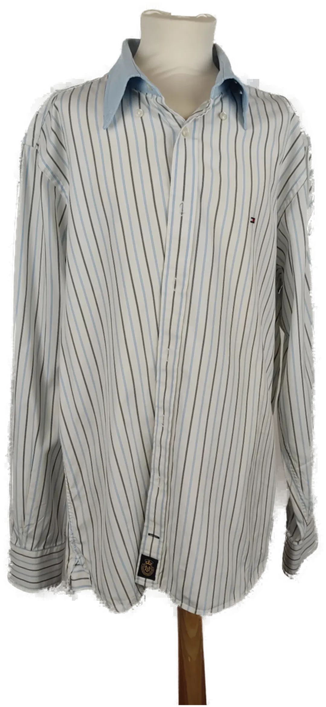 Tommy Hilfiger Herren Hemd blau schwarz gestreift - M/48 - Bild 1