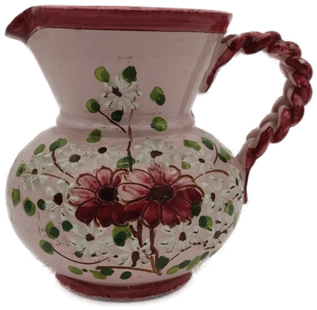 Keramikkrug Mit Blumenmotiv | Zeitloser Landhausstil - Bild 1