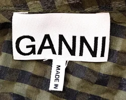 Ganni Damenbluse grün/grau kariert Gr. L  – Vorschau 4