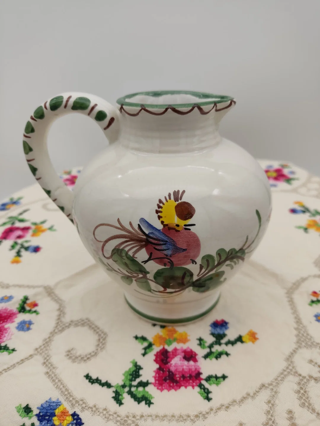 Ulmer Keramik Krug mit Blumenmotiv | Vintage-Charme – Bild 3