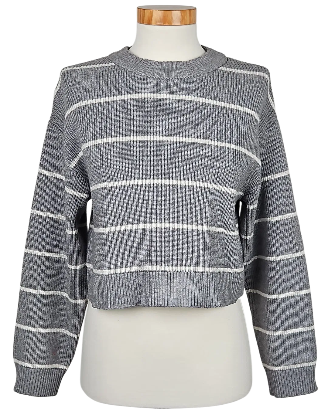 ZARA Damen Pullover, grau/weiß - Gr. S  - Bild 4