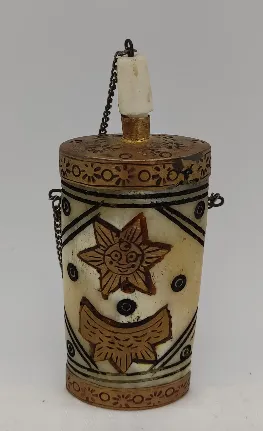 Tibetische Schnupftabakflasche aus Yak-Knochen – Bild 2